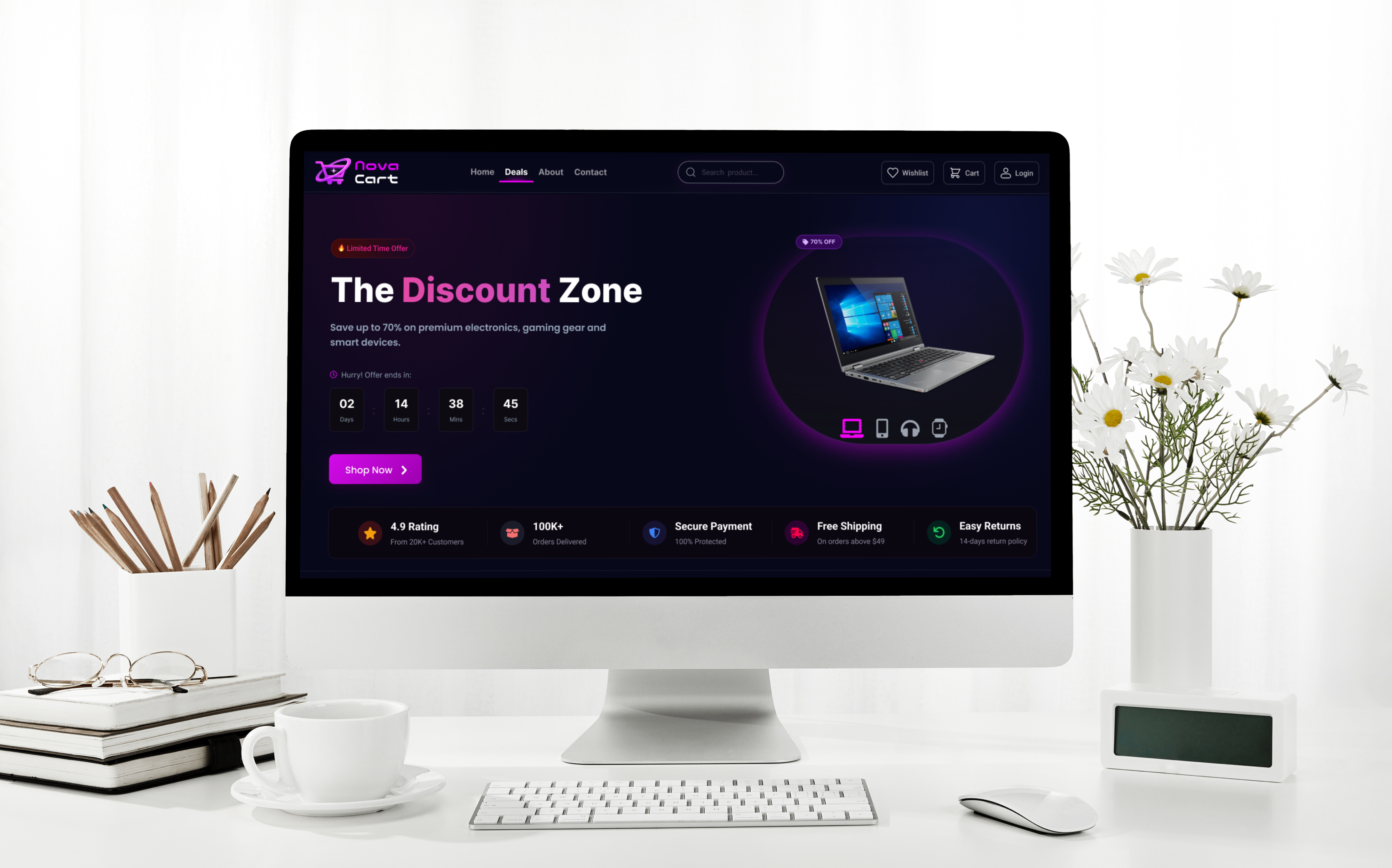 Nova Cart deals page top layout